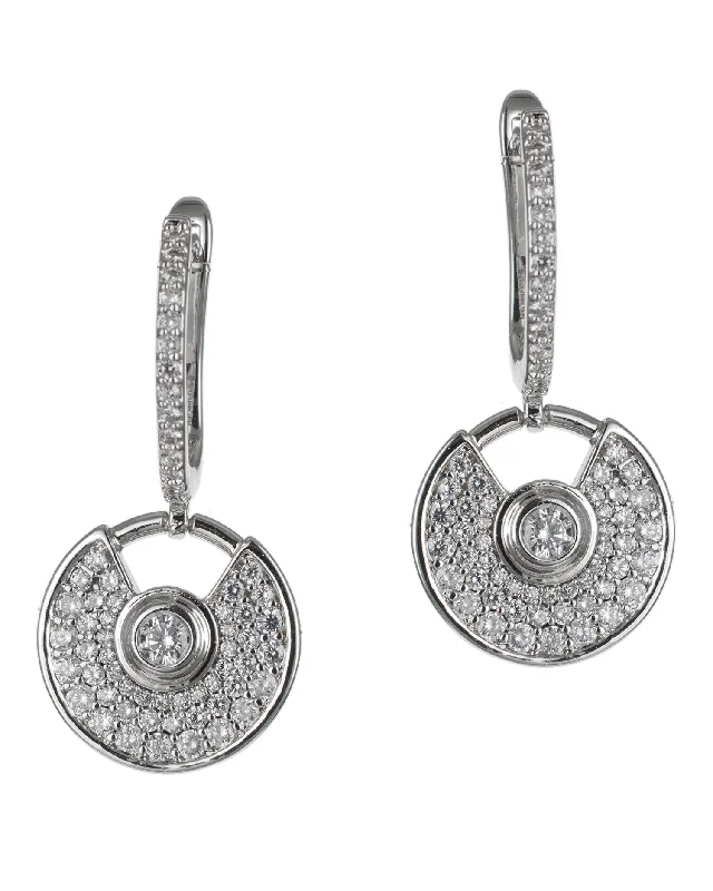 Gold Hoop Earrings-Pave CZ Disc Earrings