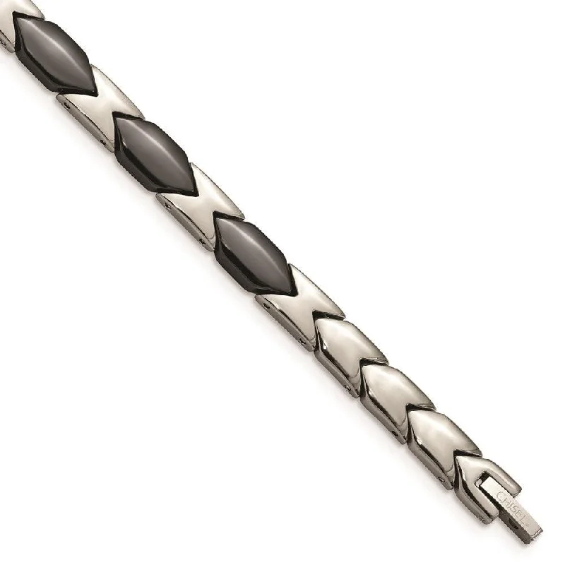 Adjustable Metal Bracelet-Titanium Black Ceramic 7.5in Bracelet