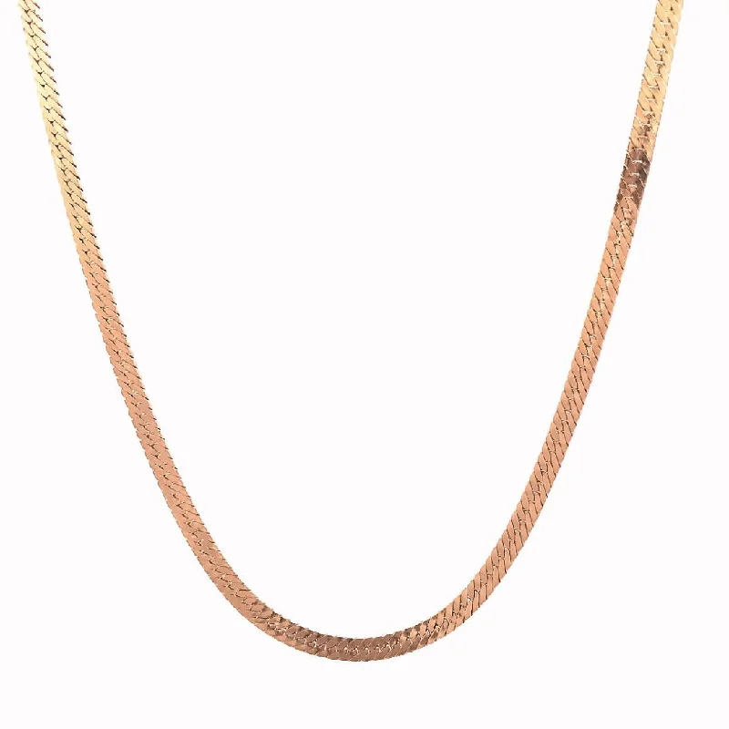 Silver Chain Necklace-14k Gold Herringbone Chain