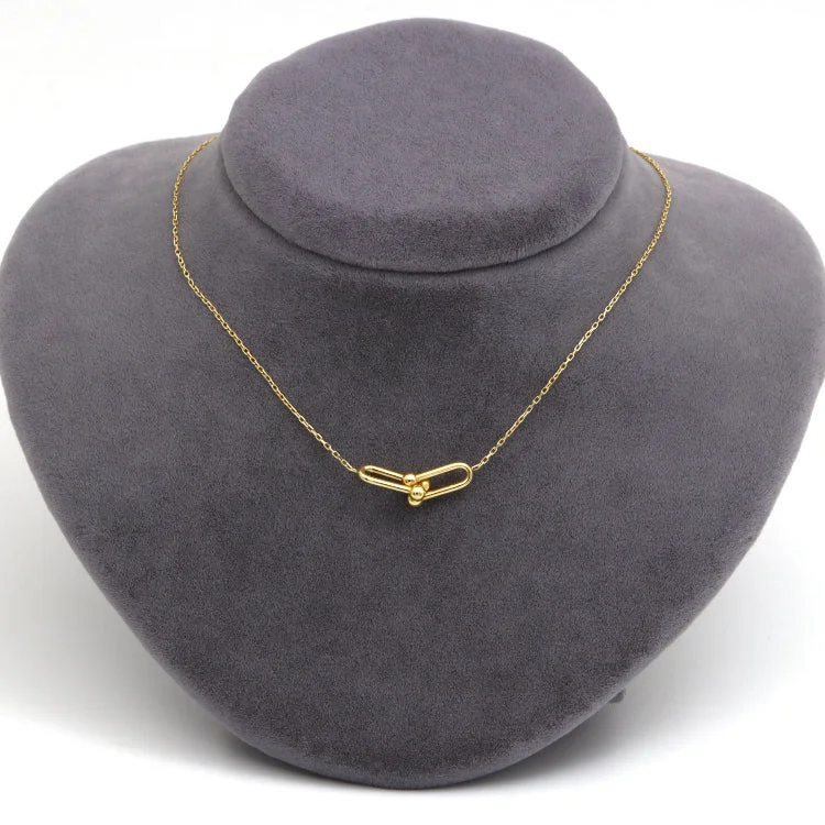 Luxury Gold-Plated Necklace-Real Gold GZTF Single Hardware Necklace (40 C.M) 0372-4K N1463