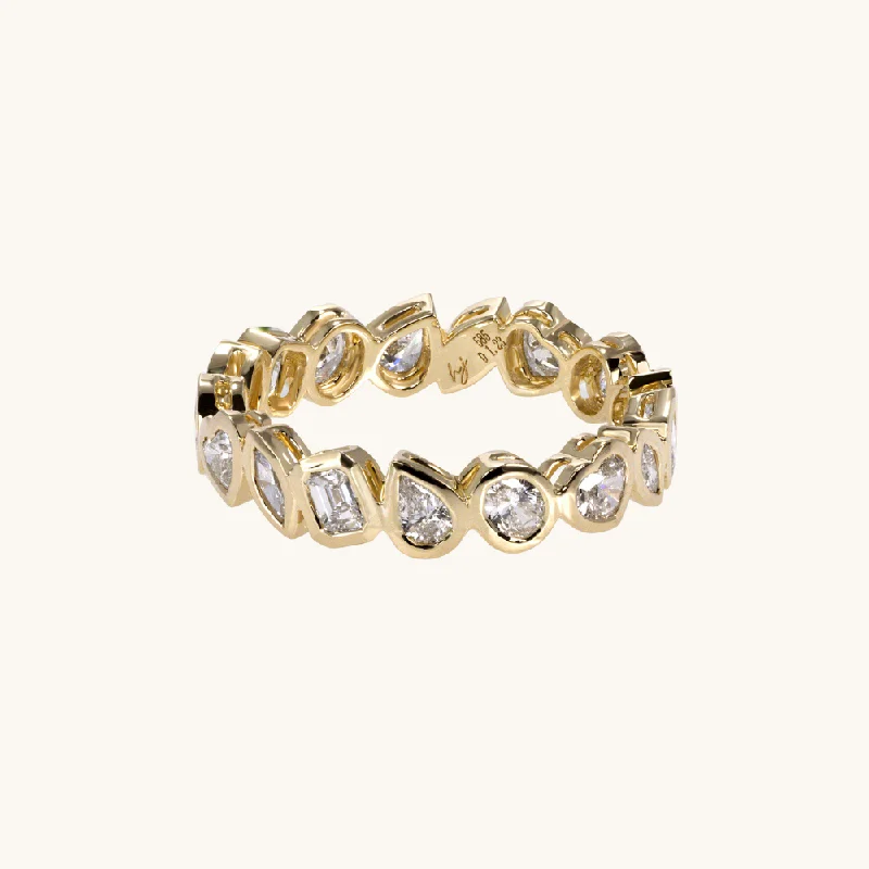 Multi-Diamond Bezel Eternity Band