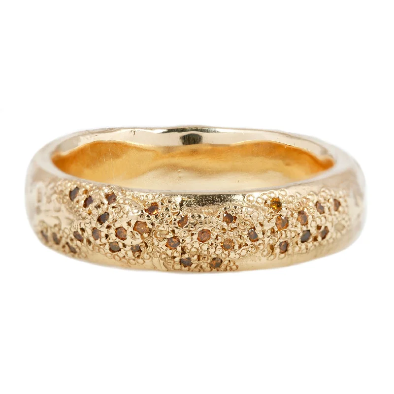 LXIVV Cognac Diamond Half Eternity Band