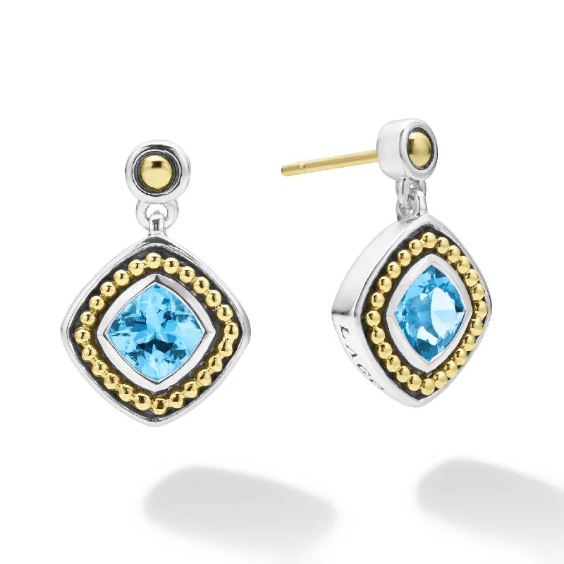 Handcrafted Earrings-Rittenhouse Swiss Blue Topaz Drop Earrings