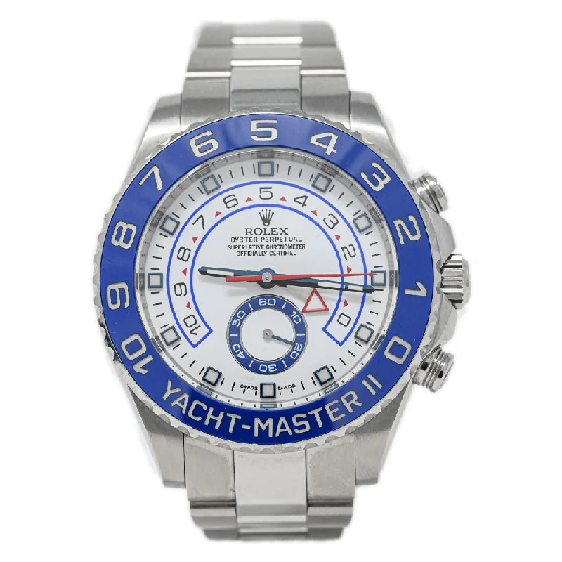 Digital Watch with Heart Rate Monitor-Rolex Yacht-Master II 44mm White Dial Watch Ref# 116680