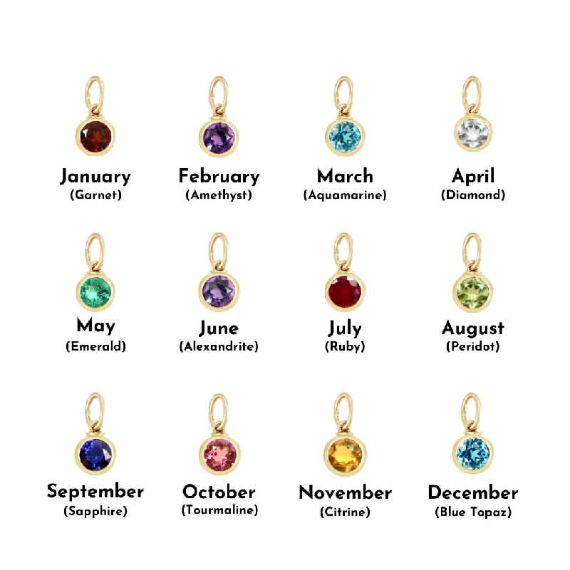 Crystal Necklace-14k Gold Birthstone Add-on-Charm