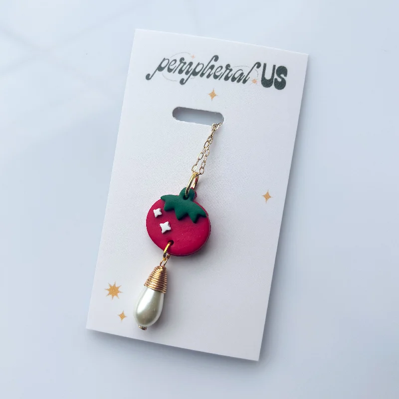 Unique Gold Pendant Necklace-TOMATO NECKLACE