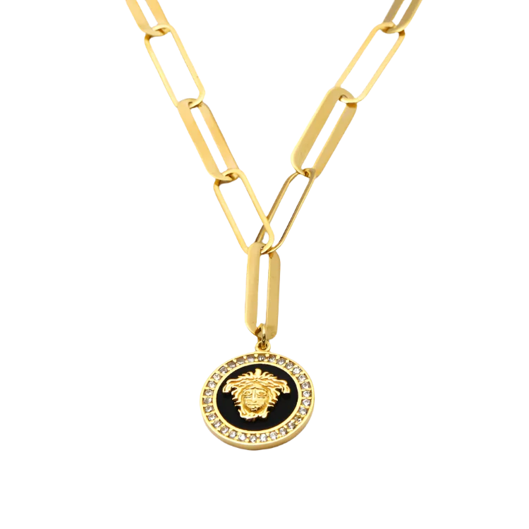 Designer Necklace for Gift-Real Gold Maze Hoop Necklace N1307