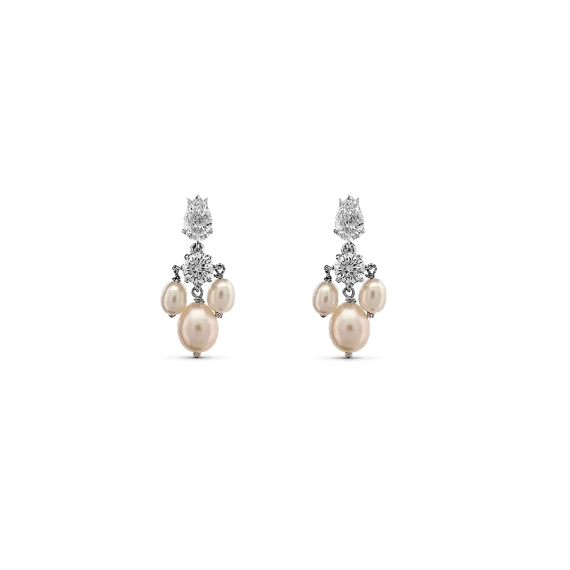 Fashionable Chandelier Earrings-Diamond Earrings 1.57 Cts TW Moti 5.20 Cts