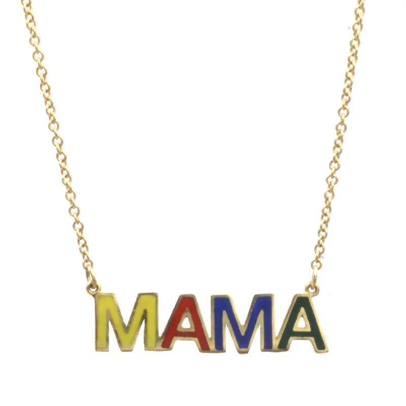 Gold Diamond Necklace-Custom Enamel Nameplate Necklace