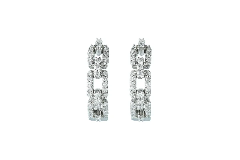 Geometric Stud Earrings-1/2 ctw Diamond Link Hoop Earrings