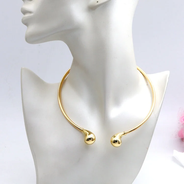 Black Pendant Necklace-Real Gold Collar Teardrop Necklace (46 cm) TS 0104/1 N1476