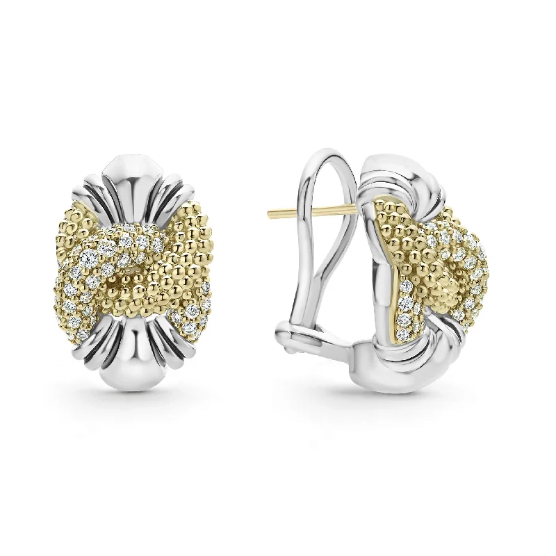 Pear Shaped Earrings-Caviar Lux Caviar Diamond Knot Earrings