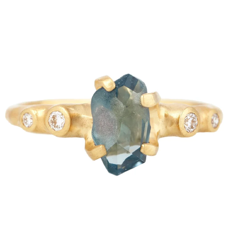 Blue Sapphire Rough Luxe Ring