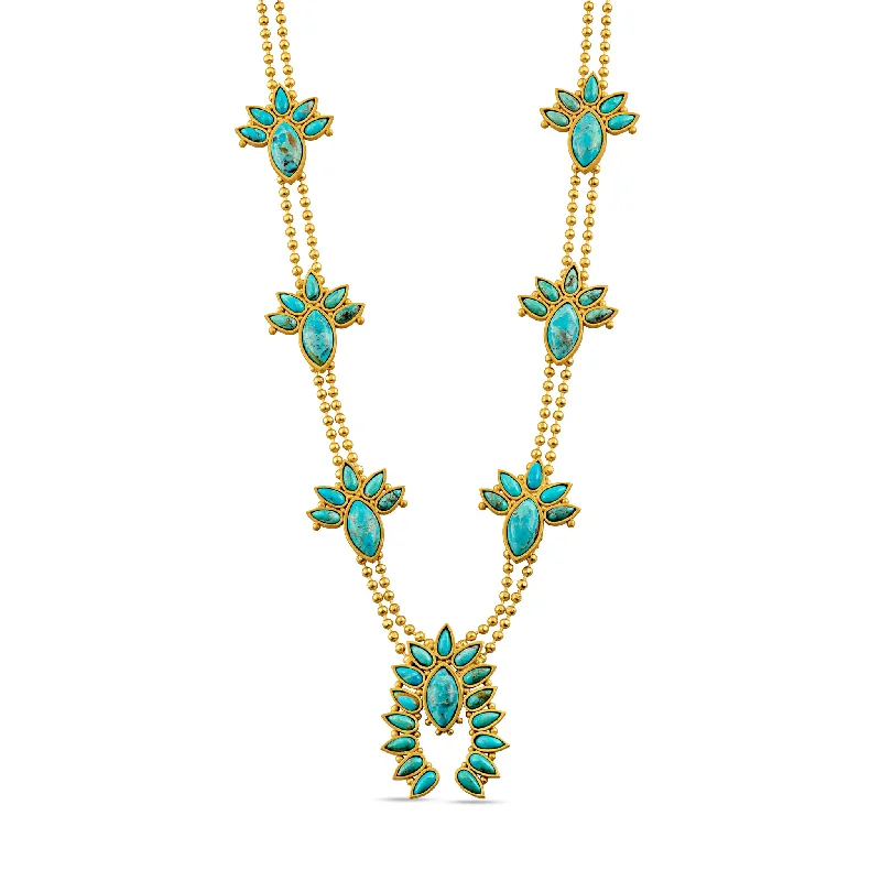 Fashion Crystal Necklace-Sweet Squash Blossom Necklace