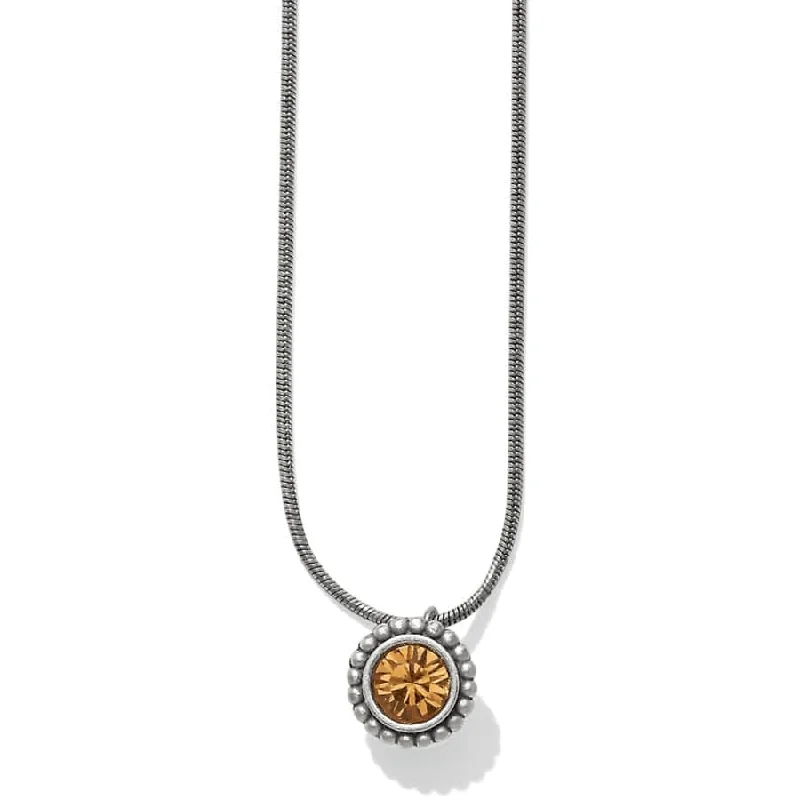 Beaded Statement Necklace-Brighton | Twinkle Crystal Pendant Necklace in Topaz