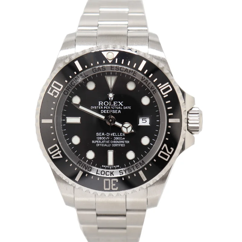 Stylish Stainless Steel Watch-Rolex Sea-Dweller 44mm Black Dial Watch Ref# 116660