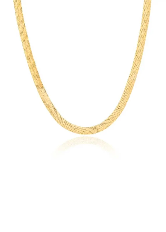 Layered Bar Necklace-Natalia Herringbone Necklace