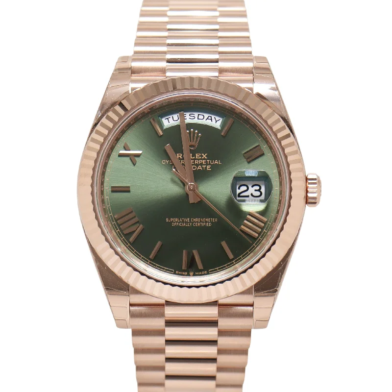 Digital Watch for Men with Pedometer-Rolex Day-Date 40mm Olive Dial Watch Ref# 228235