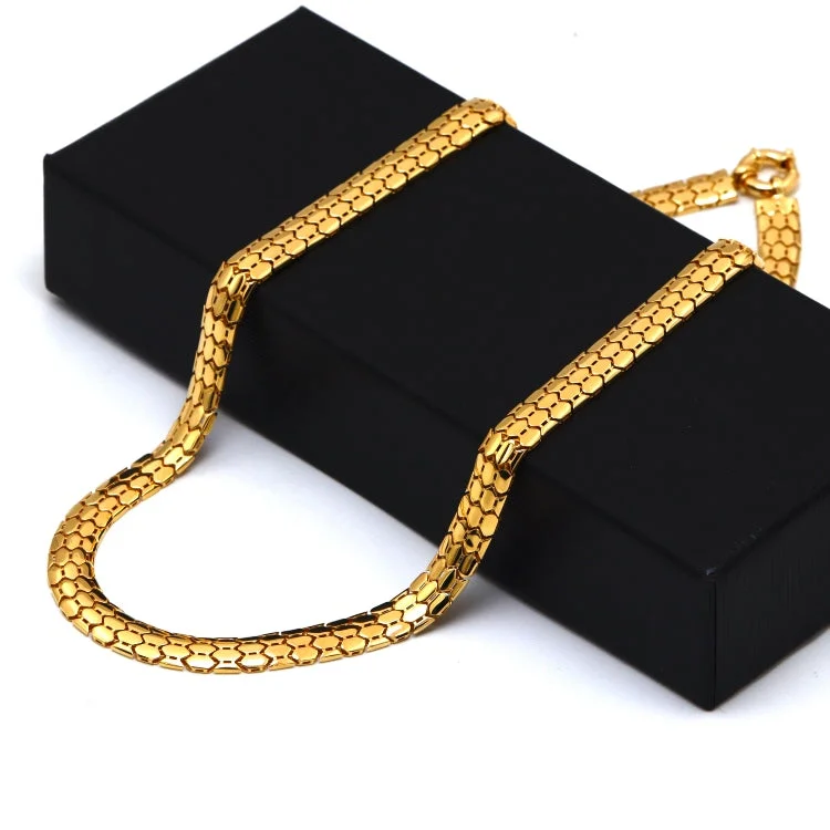 Modern Diamond Necklace-Real Gold Snake Chain Necklace (45 C.M) 0318 N1487