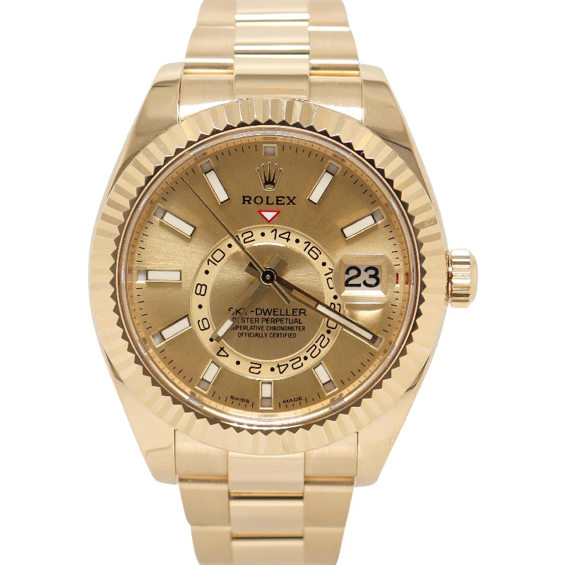 High-End Automatic Watch for Women-Rolex Sky-Dweller 42mm Champagne Dial Watch Ref# 326938