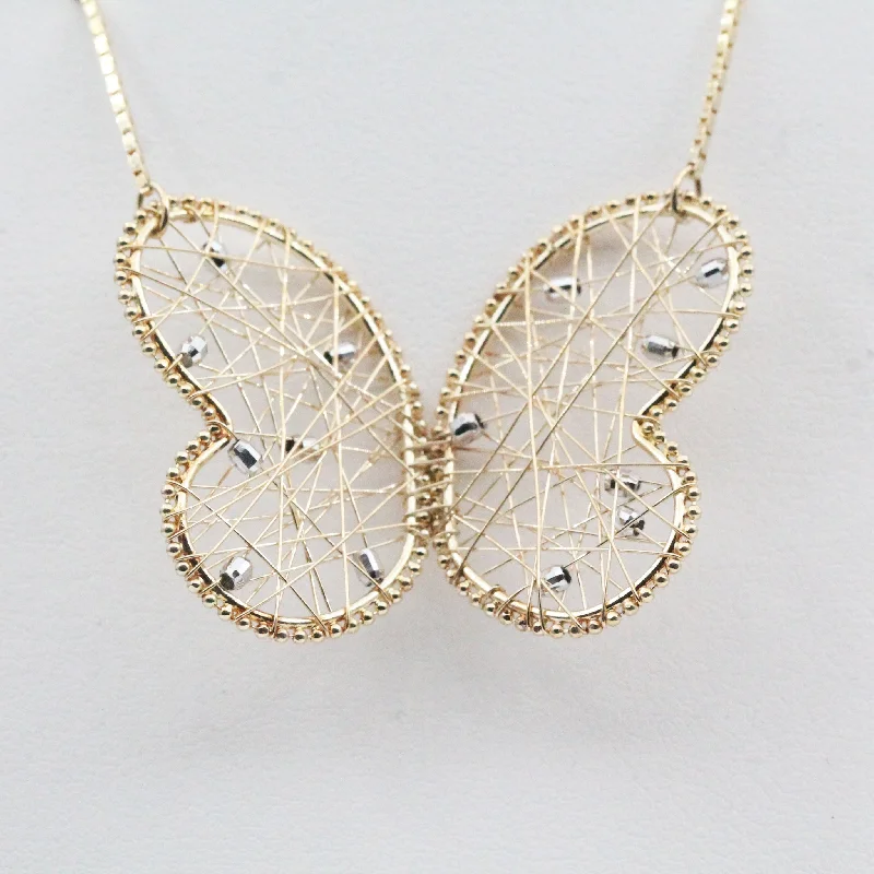 Layered Choker Necklace-Yellow Gold Butterfly Necklace