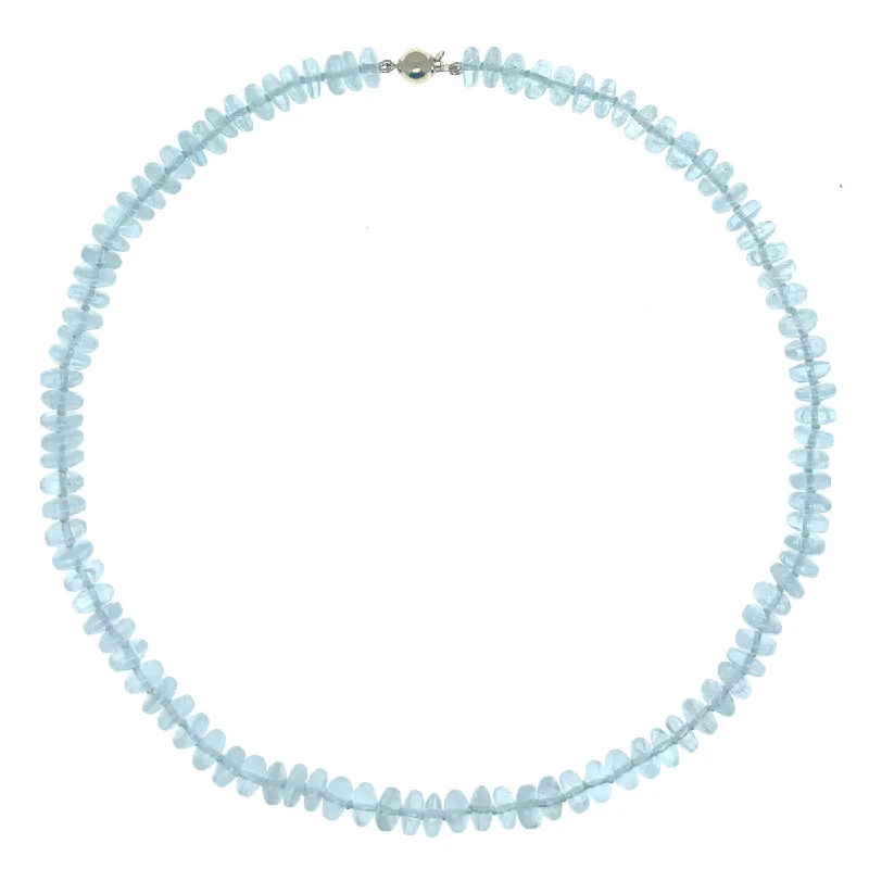 Unique Heart Necklace-Beaded Aquamarine Necklace