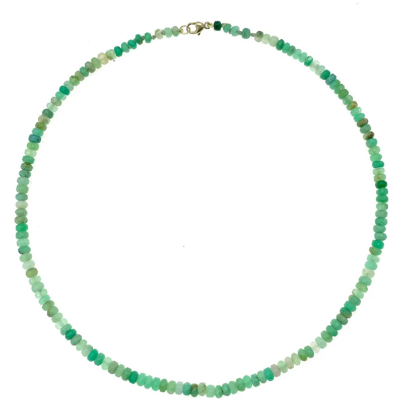 Wedding Necklace-Beaded Mini Chrysoprase Necklace