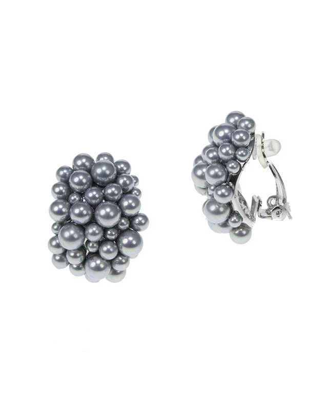 Stud Earrings for Women-Pearl Cluster Earrings