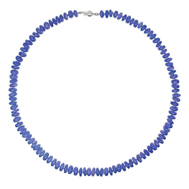 Crystal Chain Necklace-Beaded Smooth Charoite Necklace