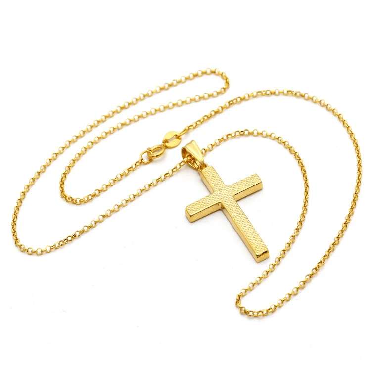 Silver Name Necklace-Real Gold Big Cross Necklace with Chopard Chain 7701 CWP 1673