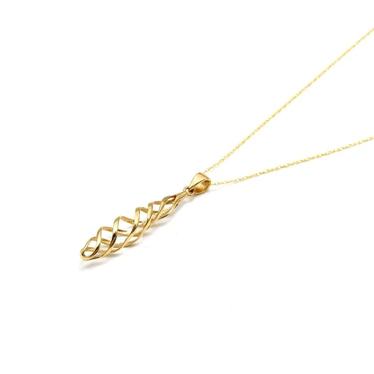 Oval Pendant Necklace-Real Gold Fine Spiral Necklace - Model 0308 CWP 2013