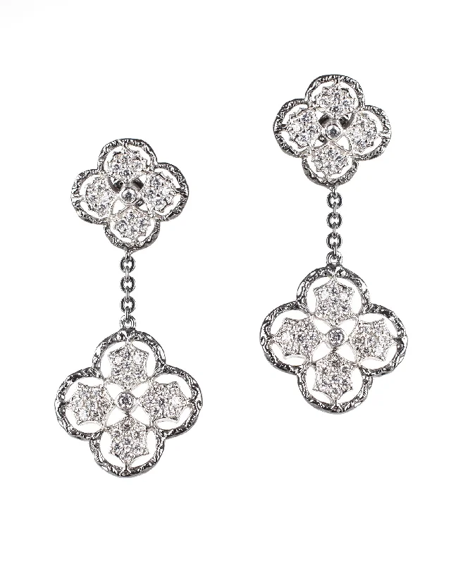 Elegant Diamond Earrings-Classic Clover Drop Earrings