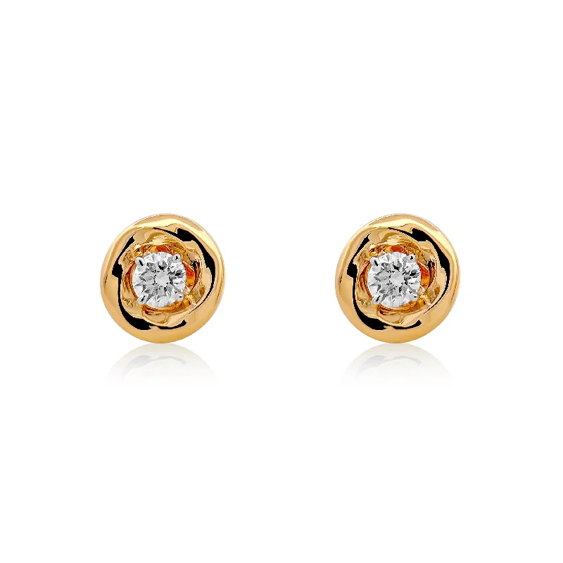 Chic Gold Stud Earrings-Diamond Earrings 0.75 cts TW