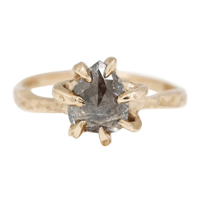 Salt & Pepper Diamond Stingray Claw Ring