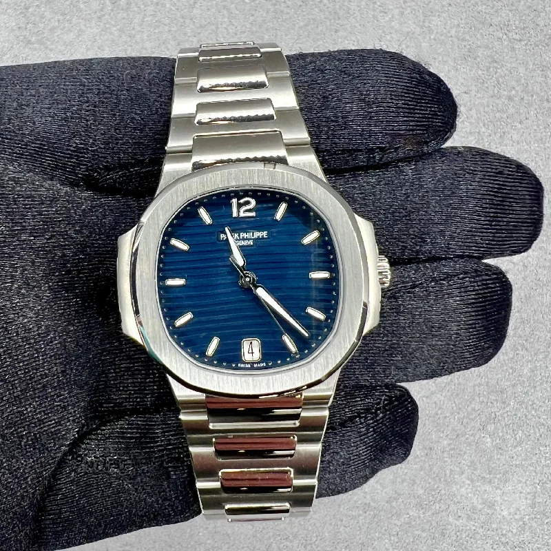 Designer Watch with Custom Band-2022 Patek Philippe Nautilus 35mm Blue Dial Steel Watch 7118/1A-001