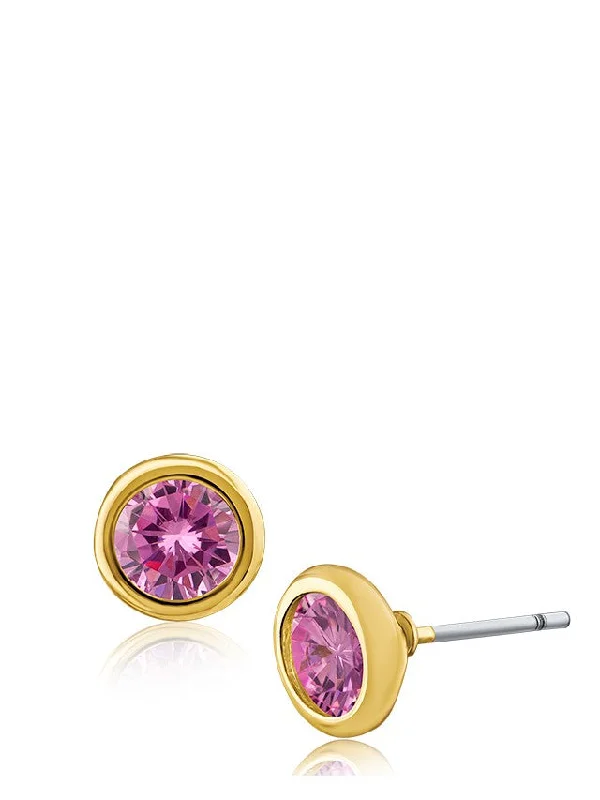 Chic Gold Stud Earrings-Martini Set Round Stud Earrings