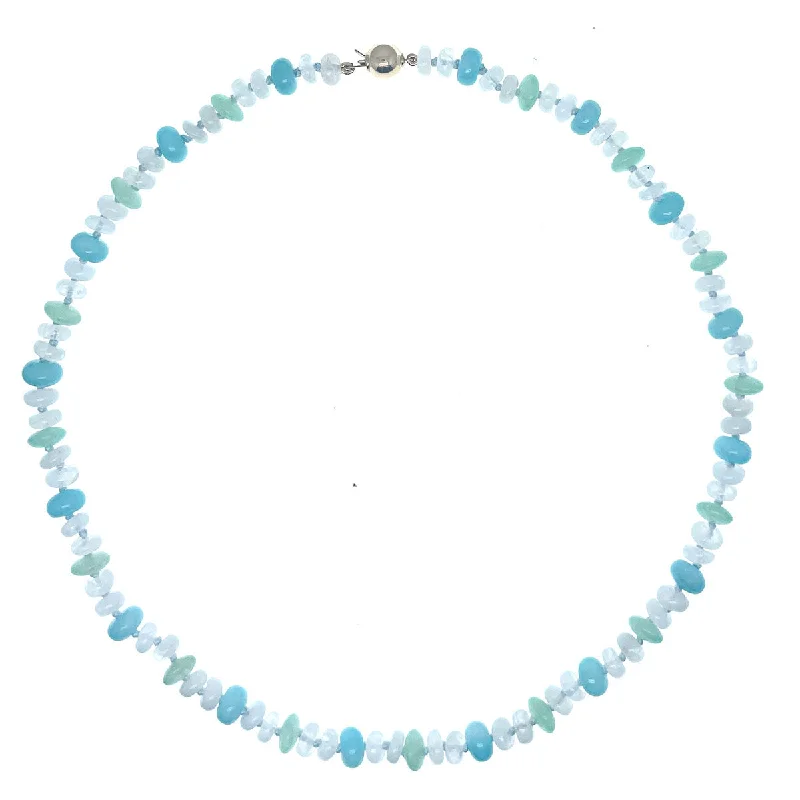 Personalized Chain Necklace-Beaded Moonstone, Amazonite and Aventurine Necklace