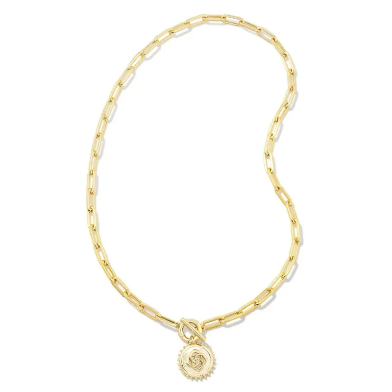 Chain with Pendant Necklace-Kendra Scott | Brielle Convertible Medallion Chain Necklace in Gold