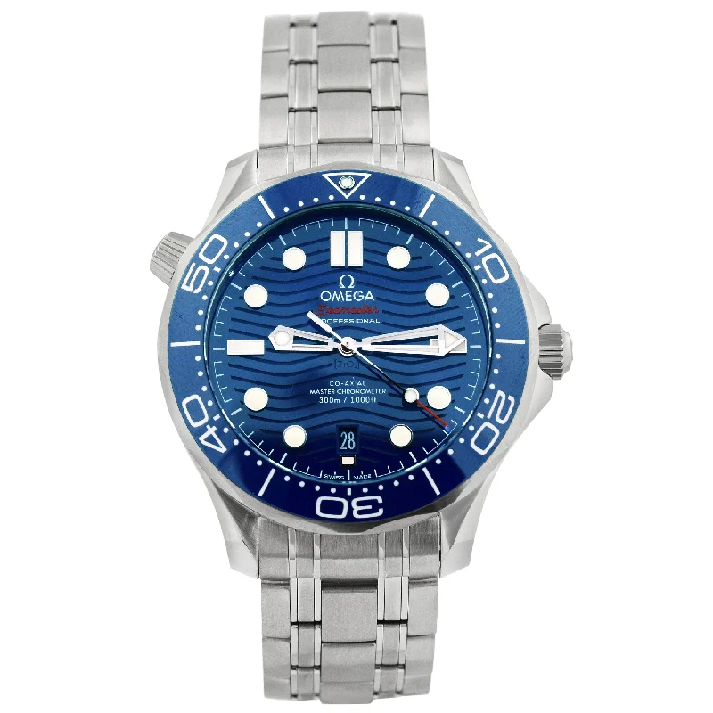 Digital Sports Watch with GPS for Women-Omega Seamaster 42mm Blue Dial Watch Ref# 210.30.42.20.03.001