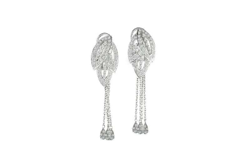 Stylish Hoop Earrings-0.75 ctw Diamond Vintage Inspired Earrings