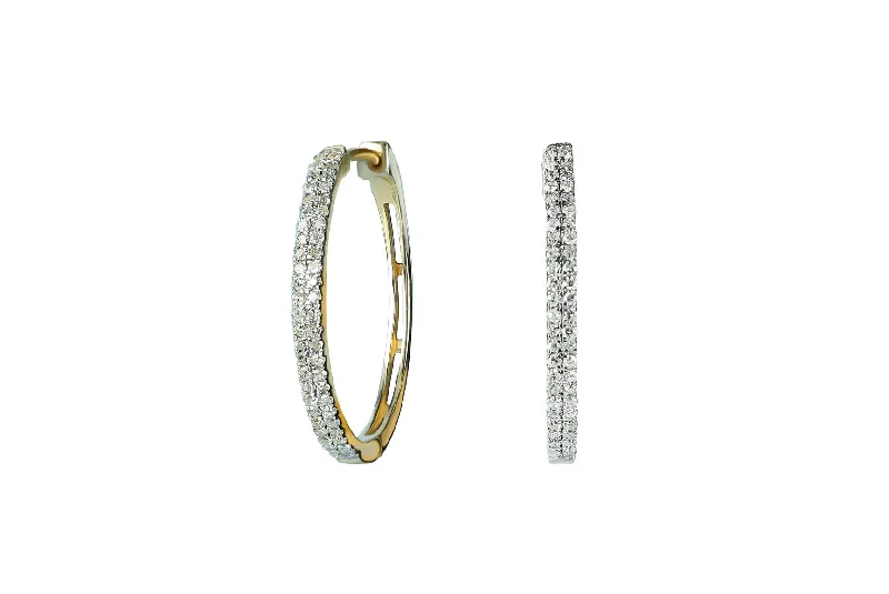 Silver Hoop Earrings-1/2 ctw Diamond Hoop Earrings