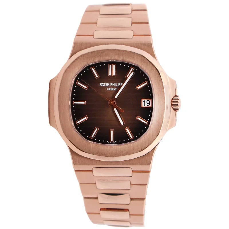 Fitness Tracker Watch for Women-Patek Philippe Nautilus 40mm Brown Dial Watch Ref# 5711/1R-001