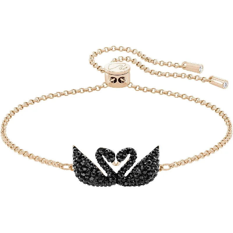 Fashionable Stackable Bracelets-Swarovski Women's Bracelet - Iconic Swan Rose Gold Plated Adjustable | 5344132