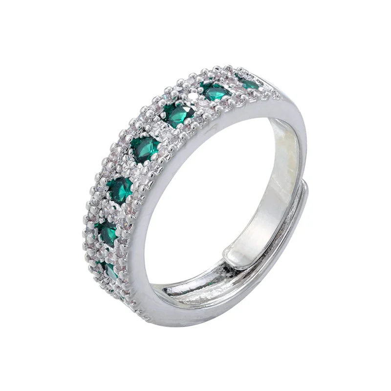 White Gold Color Green Diamond