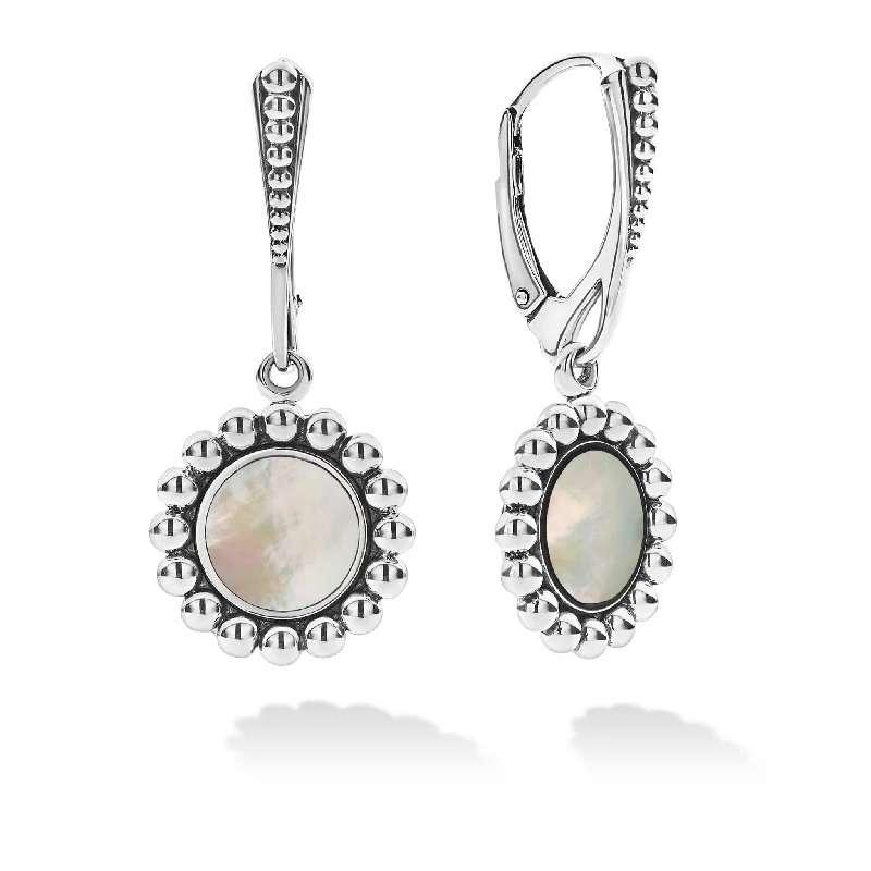 Cute Heart Earrings-Maya Small Mother of Pearl Circle Drop Earrings