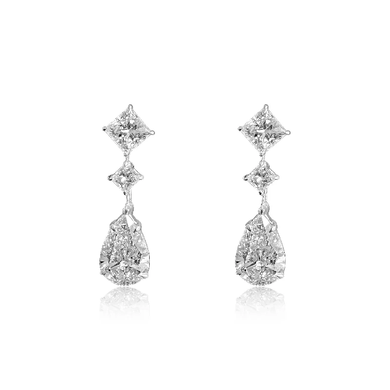 Gothic Style Earrings-Elegant Pear drop Earrings 8.66cts TW