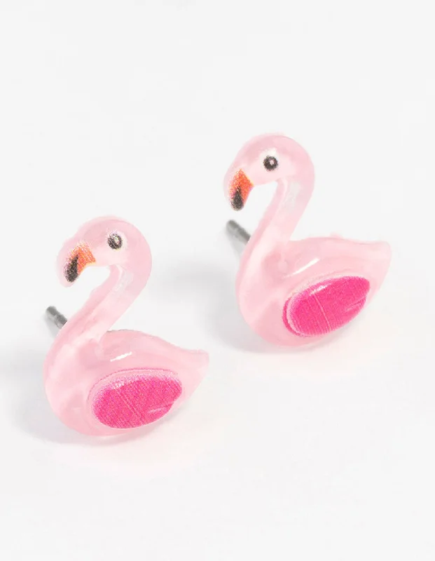 Classic Pearl Studs-Flamingo Stud Earrings