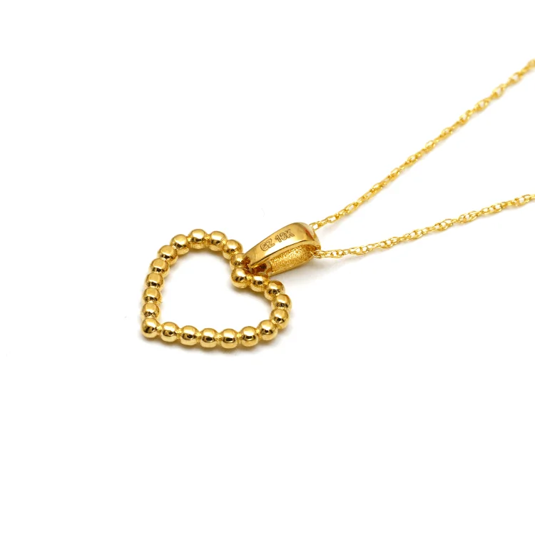 Custom Name Necklace-Real Gold Bubble Heart Necklace 0321 CWP 1803