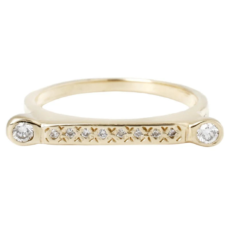 Pavé Diamond Bar Stack Ring