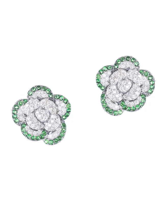 Wedding Earrings-Floral Clip Earrings